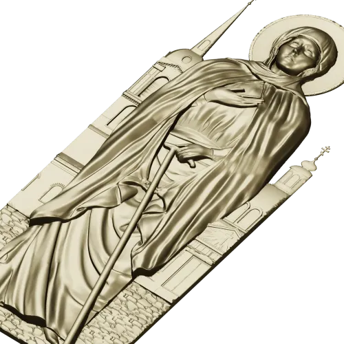Икона Блаженная Ксения Петербургская - 3D STL рельеф для ЧПУ
