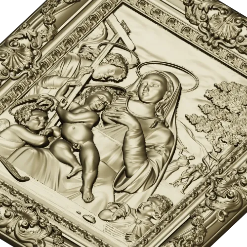 Holy Madonna - detailed STL 3D model for CNC relief carving
