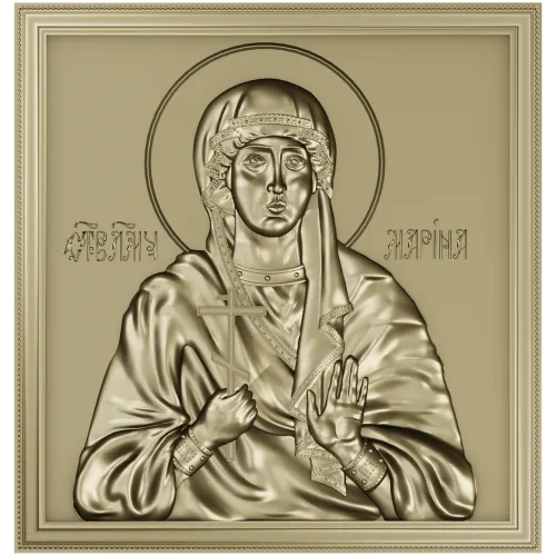 Saint Marina - high-relief icon STL for CNC