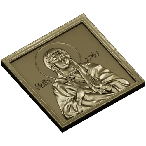 Saint Marina - high-relief icon STL for CNC