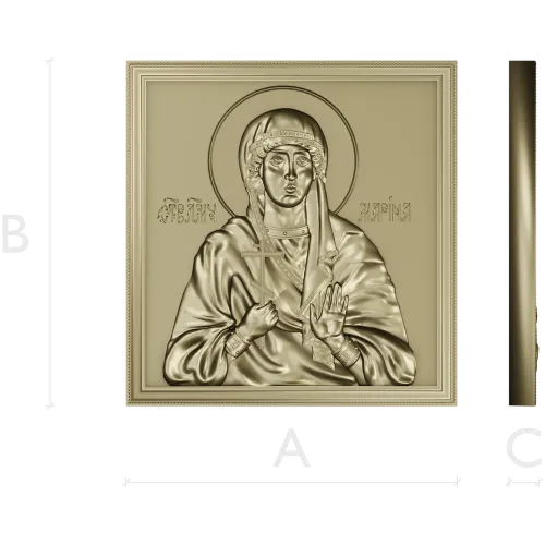 Saint Marina - high-relief icon STL for CNC