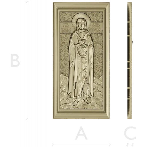 Saint Mary of Egypt icon relief STL