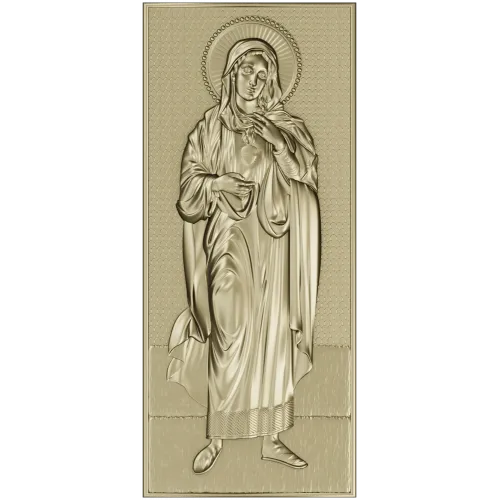 Saint Mary (Immaculate Heart) STL bas-relief for CNC