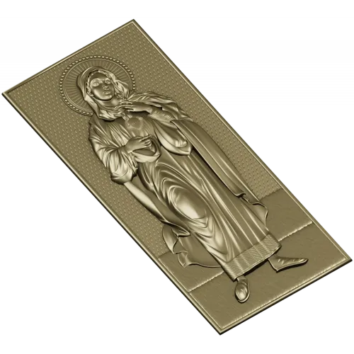 Saint Mary (Immaculate Heart) STL bas-relief for CNC