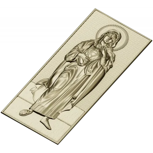 Saint Mary (Immaculate Heart) STL bas-relief for CNC