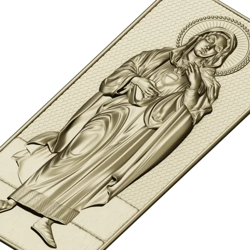 Saint Mary (Immaculate Heart) STL bas-relief for CNC