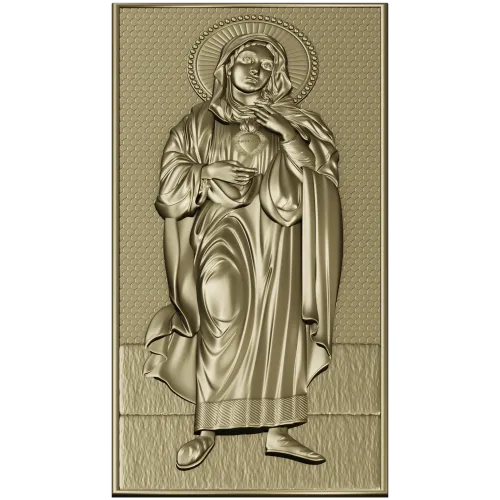 Saint Mary (Immaculate Heart) STL bas-relief for CNC