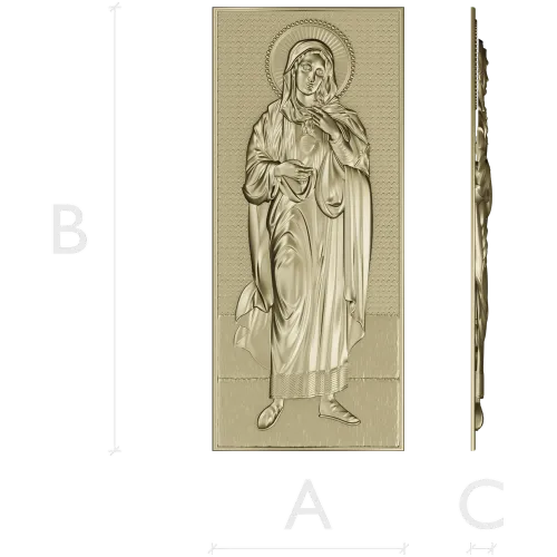 Saint Mary (Immaculate Heart) STL bas-relief for CNC