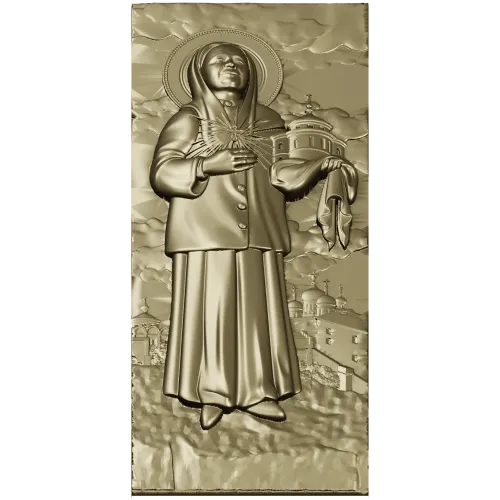 Saint Matrona of Moscow - Full-Relief Panel STL