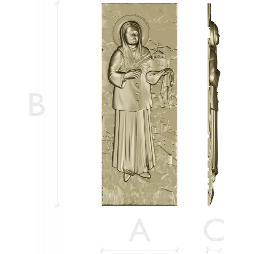 Saint Matrona of Moscow - Full-Relief Panel STL