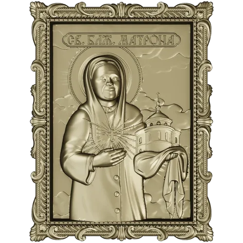 Saint Matrona Icon STL for CNC milling