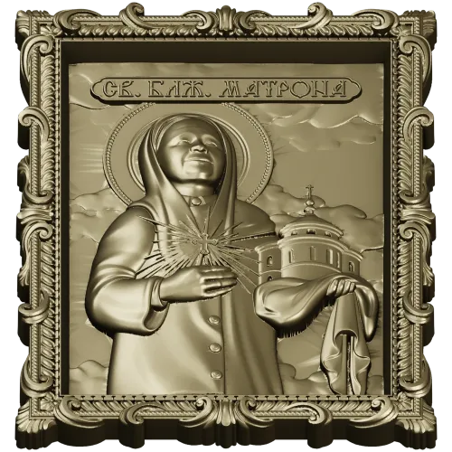Saint Matrona Icon STL for CNC milling