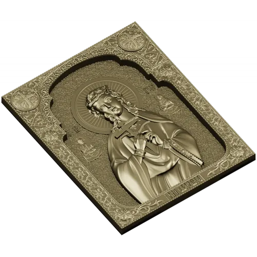 Saint Nadezhda icon STL relief for CNC