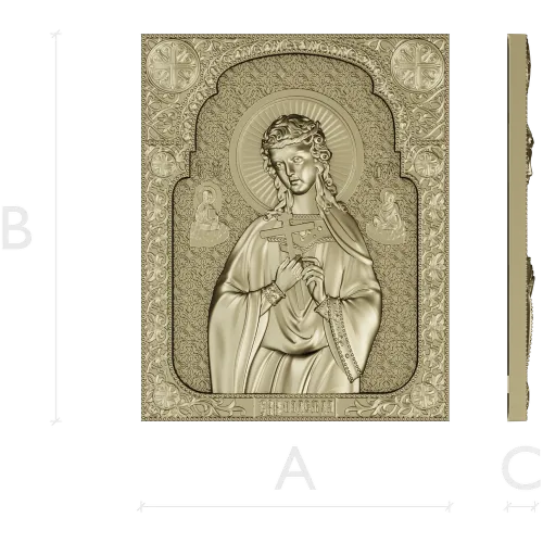 Saint Nadezhda icon STL relief for CNC