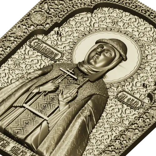 Saint Olga icon panel - 3D STL model for CNC milling