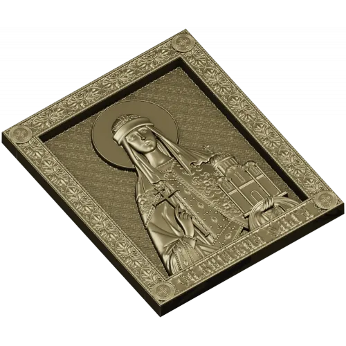 Святая Ольга - 3D модель иконы в формате STL