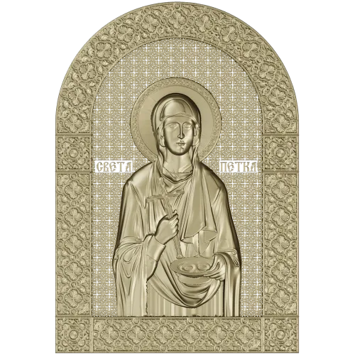 Saint Petka - icon relief STL for CNC