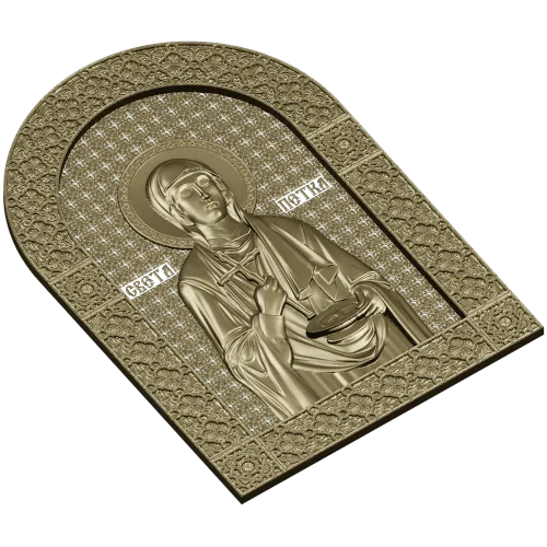 Saint Petka - icon relief STL for CNC
