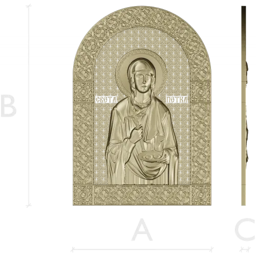 Saint Petka - icon relief STL for CNC