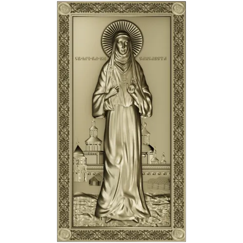Saint Elizabeth high-relief icon STL for CNC milling