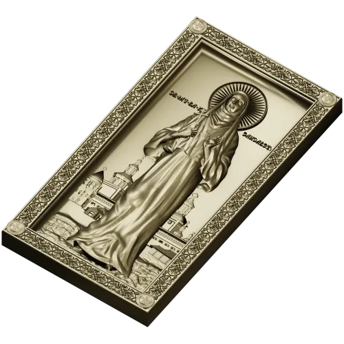 Saint Elizabeth high-relief icon STL for CNC milling