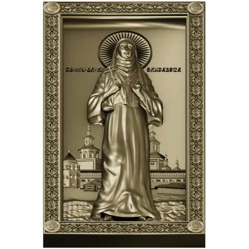 Saint Elizabeth high-relief icon STL for CNC milling