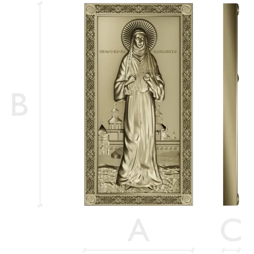 Saint Elizabeth high-relief icon STL for CNC milling