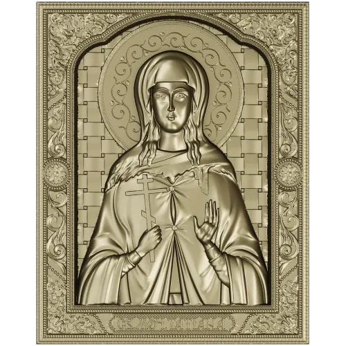 Saint Tatiana Icon - High-Relief STL 3D Model for CNC