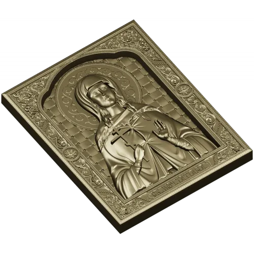 Saint Tatiana Icon - High-Relief STL 3D Model for CNC