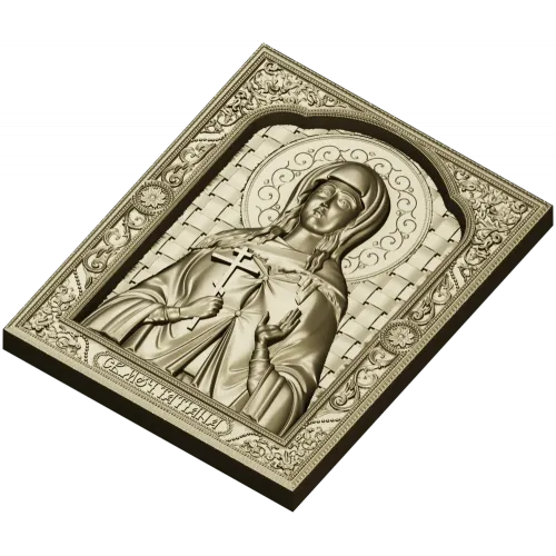 Saint Tatiana Icon - High-Relief STL 3D Model for CNC