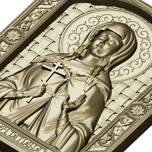 Saint Tatiana Icon - High-Relief STL 3D Model for CNC