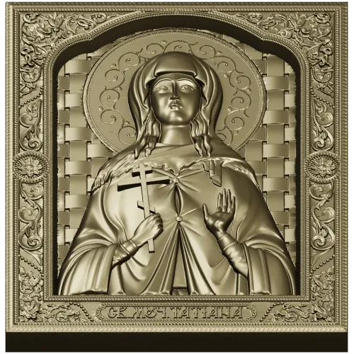 Saint Tatiana Icon - High-Relief STL 3D Model for CNC