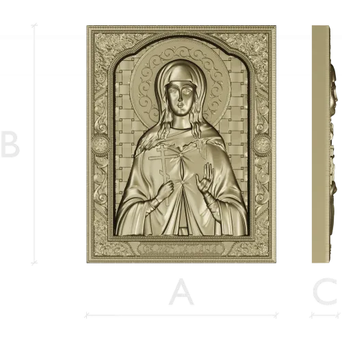 Saint Tatiana Icon - High-Relief STL 3D Model for CNC