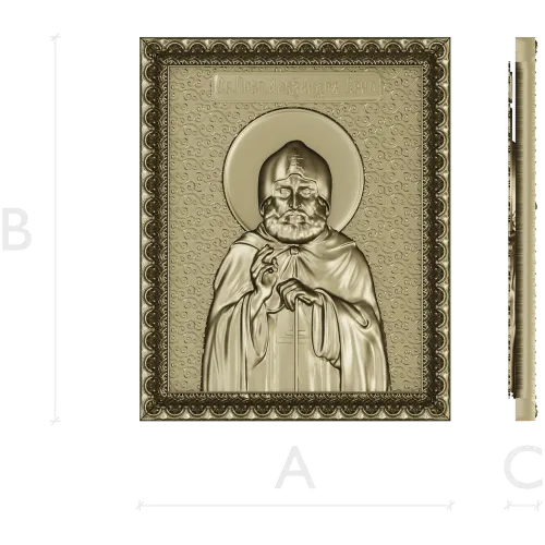 Икона святителя Александра Свирского - 3D STL рельеф