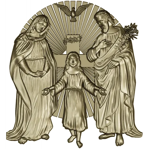 Holy Family bas-relief STL for CNC