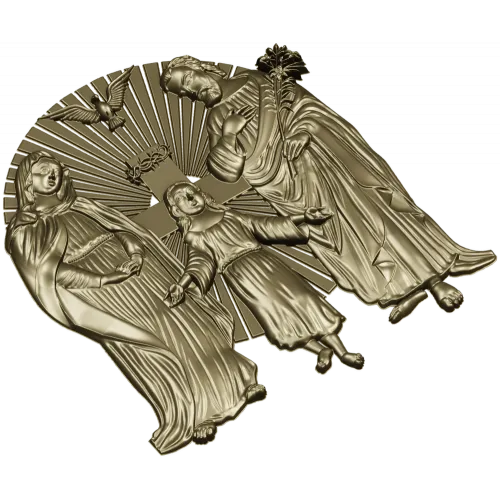Holy Family bas-relief STL for CNC