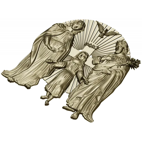 Holy Family bas-relief STL for CNC
