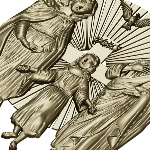 Holy Family bas-relief STL for CNC