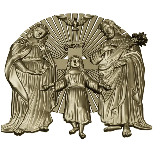 Holy Family bas-relief STL for CNC