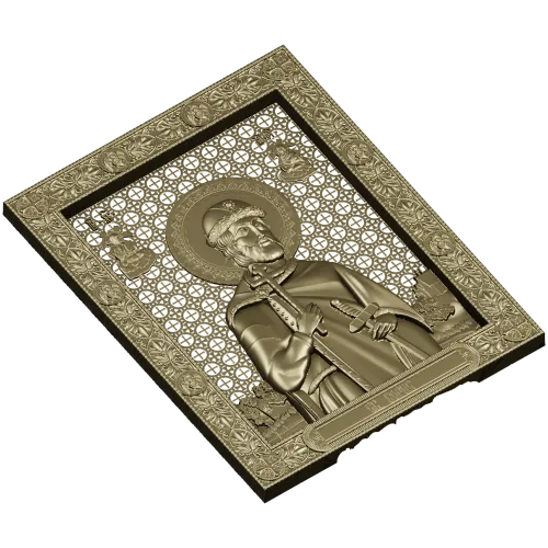 Икона Святой Борис - 3D модель STL для ЧПУ резьбы по дереву