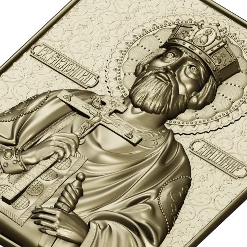 Orthodox bas-relief crowned prince icon STL for CNC