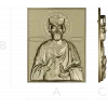 Orthodox bas-relief crowned prince icon STL for CNC