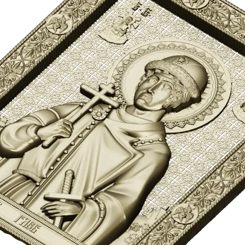 Икона Святой Глеб Владимирович - 3D STL барельеф для ЧПУ
