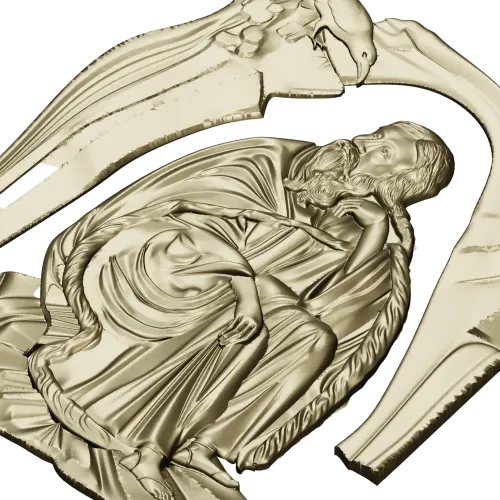 Saint Elijah high-relief STL for CNC