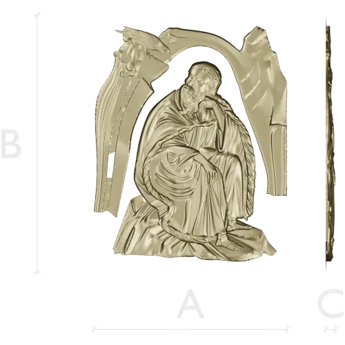 Saint Elijah high-relief STL for CNC