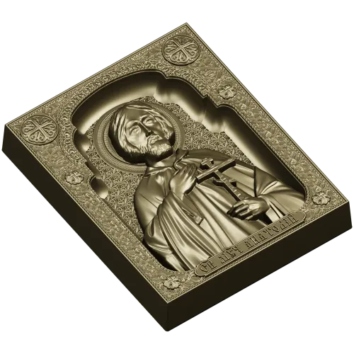 Saint Martyr Anatoly - high-relief STL icon for CNC milling
