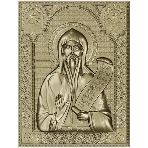 Saint Nikita the Stylite - high-relief STL icon for CNC