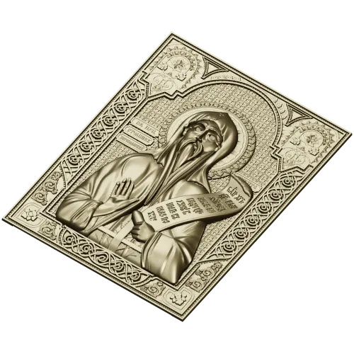 Saint Nikita the Stylite - high-relief STL icon for CNC
