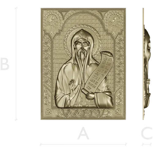 Saint Nikita the Stylite - high-relief STL icon for CNC