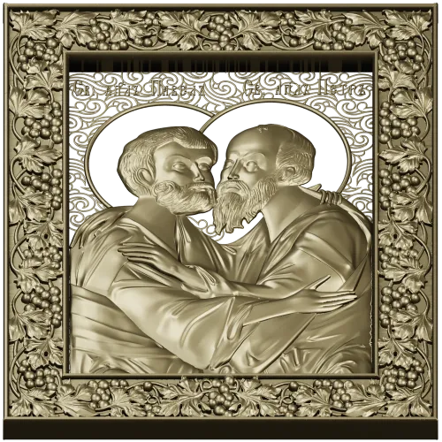 Апостолы Пётр и Павел - рельефная икона STL для ЧПУ